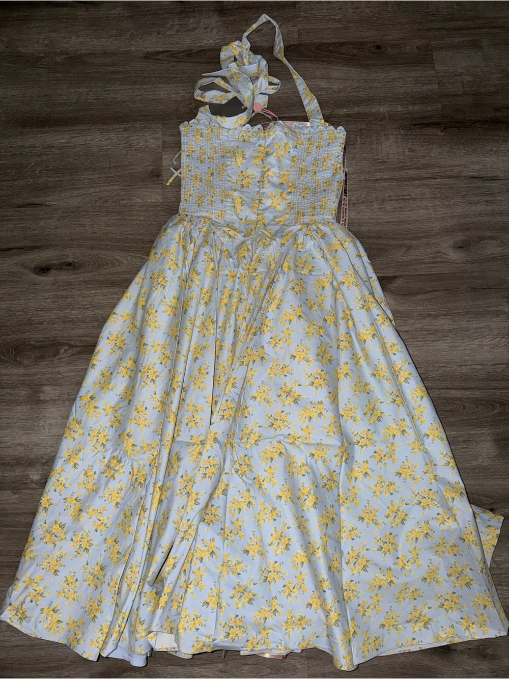 🩷Firm Price🩷Adabella Soft Blue Vintage floral print cotton halter sundress - Picture 15 of 16